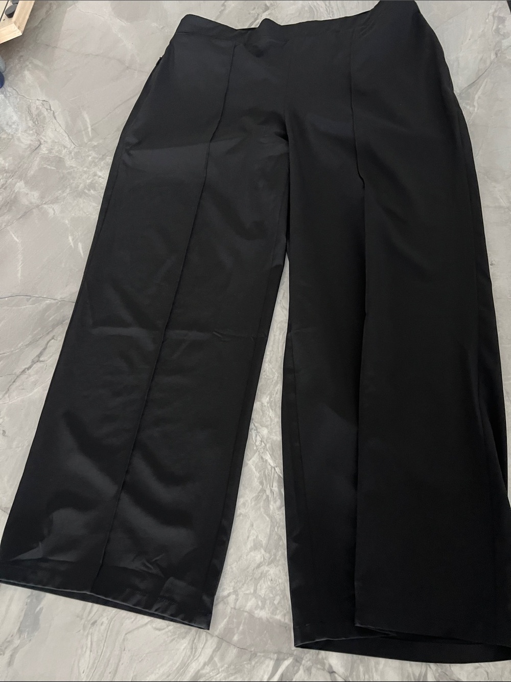 Chico's Black Wide-Leg Creased Pants
